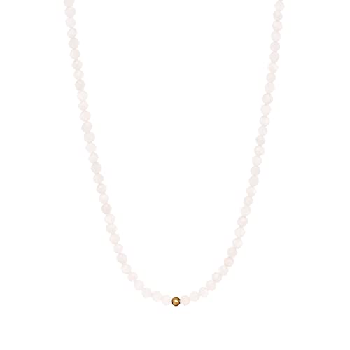 BERGERLIN Rosenquarz Halskette - rosa Kette - Gold - M-L von BERGERLIN