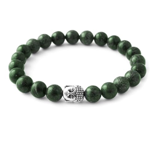 Serpentin Armband echt mit Naturstein Perlen - Buddha Armband - Größe XS-S von BERGERLIN