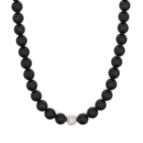 BERGERLIN Turmalin Halskette echt - Perlenkette mit 925 Sterling Silberperle - Echte Turmalin Kette in Größe XS-S von BERGERLIN