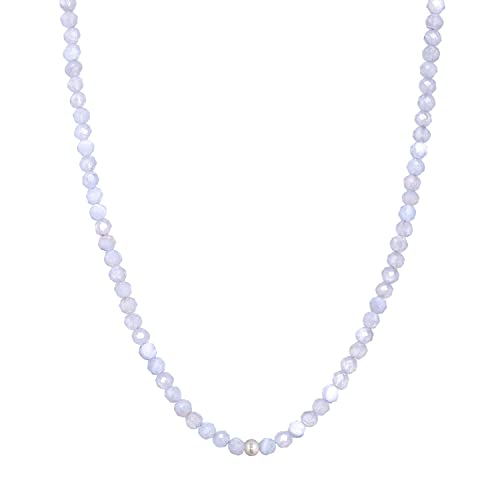 BERGERLIN Chalcedon Halskette weiss - weisse Kette - Silber - M-L von BERGERLIN