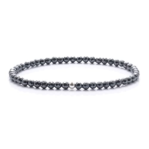 BERGERLIN Hämatit Armband echt mit 925 Sterling Silberperle - facettierte Perlen - Größe L BERGERLIN Hämatit Armband echt mit 925 Sterling Silberperle - facettierte Perlen - Größe L von BERGERLIN