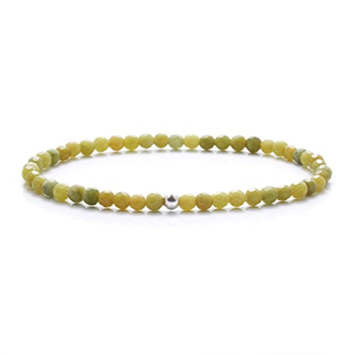 BERGERLIN Serpentin Armband echt mit 925 Sterling Silberperle - facettierte Perlen - Größe M BERGERLIN Serpentin Armband echt mit 925 Sterling Silberperle - facettierte Perlen - Größe M von BERGERLIN