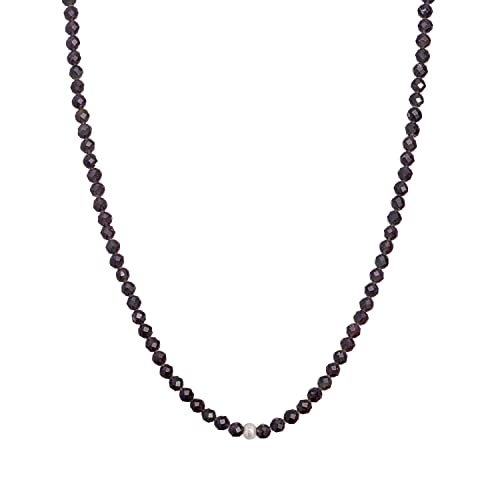 BERGERLIN Obsidian Halskette schwarz - schwarze Kette - Silber - M-L von BERGERLIN