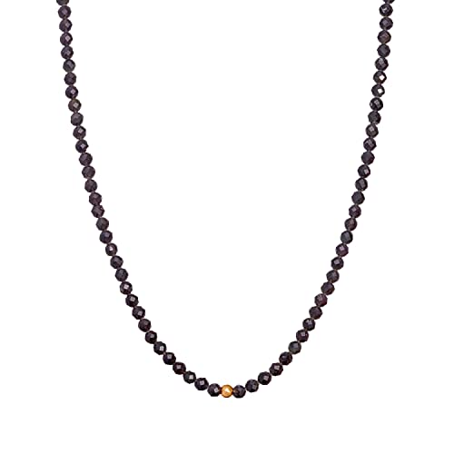BERGERLIN Obsidian Halskette schwarz - schwarze Kette - Gold - XS-S von BERGERLIN