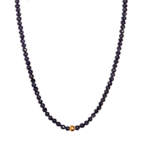 BERGERLIN Onyx Halskette schwarz - schwarze Kette - Gold - M-L von BERGERLIN