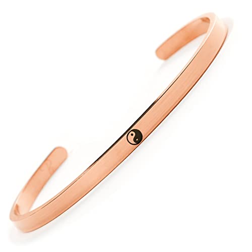 BERGERLIN Ying Yang Armband - Yin Yang Armreif aus Edelstahl in Rose Gold von BERGERLIN