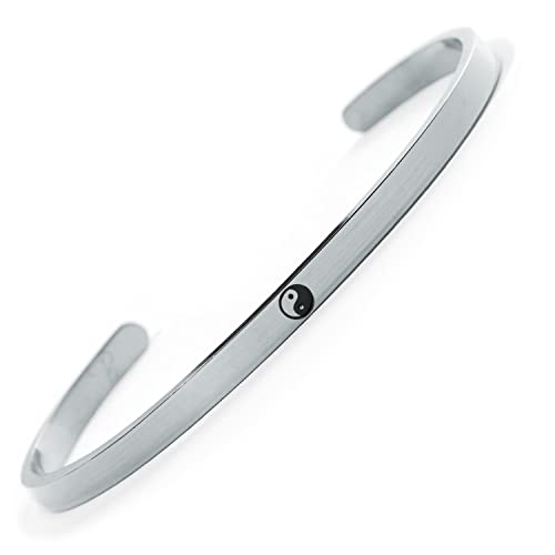 BERGERLIN Ying Yang Armband - Yin Yang Armreif aus Edelstahl in Silber von BERGERLIN