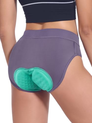 BERGRISAR Damen Radunterhose Fahrradhose 4D Gepolstert Fahrrad Rennrad Unterhosen Atmungsaktive Elastischel Lila S von BERGRISAR