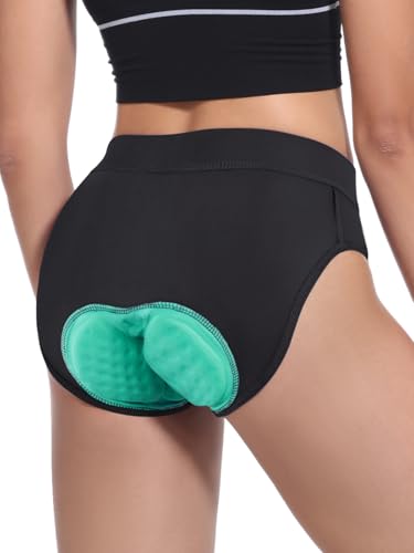 BERGRISAR Damen Radunterhose Fahrradhose 4D Gepolstert Fahrrad Rennrad Unterhosen Atmungsaktive Elastischel Schwarz XL von BERGRISAR