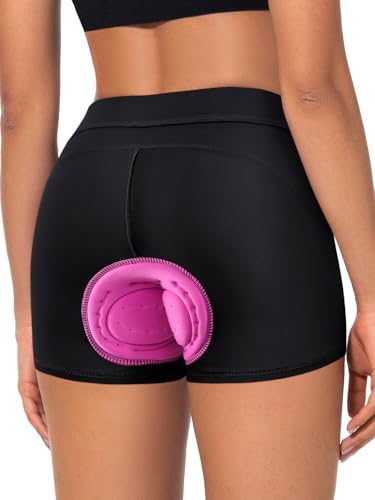 BERGRISAR Fahrradunterhose Radunterhose für Damen Gepolstert Fahrradhose Radlerhose mit 4D Sitzpolster Atmungsaktive Stoßfeste Schwarz XXL von BERGRISAR