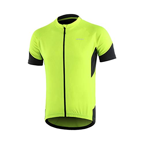 BERGRISAR Herren Fahrradtrikot Radtrikot Kurzarm, Sommer Atmungsaktive Schnelltrocknen Leicht Fahrradbekleidung BG650 Grün, Klein von BERGRISAR