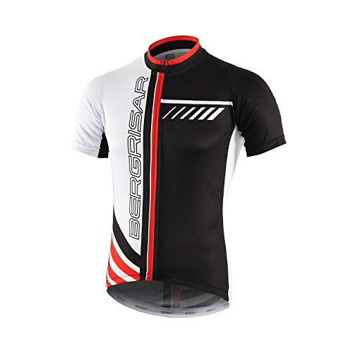 BERGRISAR Herren Radtrikot Kurzarm Bike Shirt, 8002weiß, Mittel von BERGRISAR