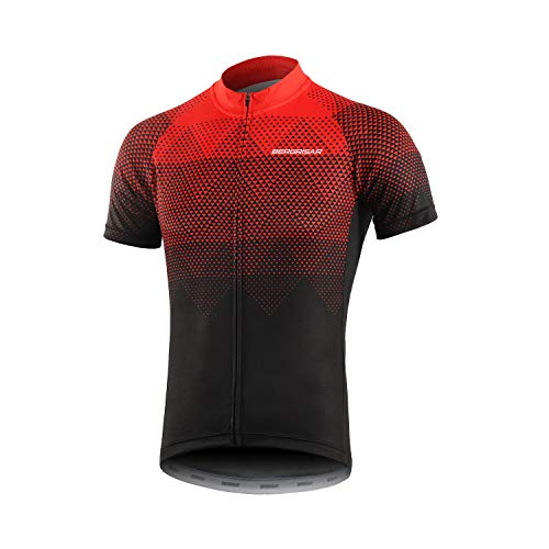 BERGRISAR Herren Fahrradtrikots Kurzarm Bike Shirt, 8006 rot, XL von BERGRISAR