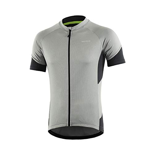 BERGRISAR Herren Fahrradtrikot Radtrikot Kurzarm, Sommer Atmungsaktive Schnelltrocknen Leicht Fahrradbekleidung BG650 Grau, Klein von BERGRISAR