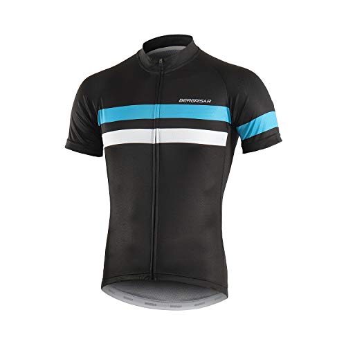 BERGRISAR Herren Fahrradtrikots Kurzarm Bike Shirt, 8001blau, Klein von BERGRISAR