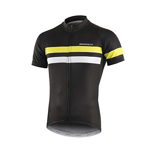 BERGRISAR Herren Fahrradtrikots Kurzarm Bike Shirt, 8001gelb, Klein von BERGRISAR