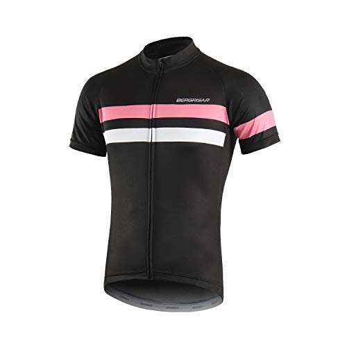 BERGRISAR Herren Fahrradtrikots Kurzarm Bike Shirt, 8001rosa, Groß von BERGRISAR