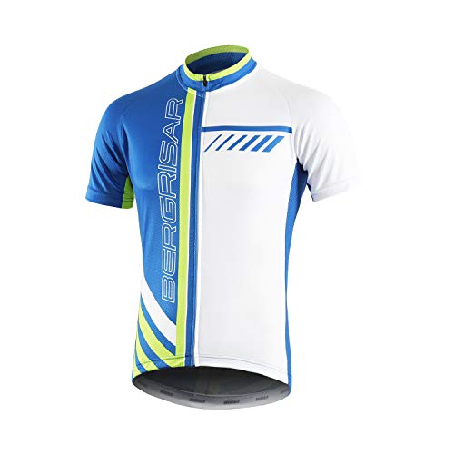 BERGRISAR Herren Fahrradtrikots Kurzarm Bike Shirt, 8002 blau, Klein von BERGRISAR