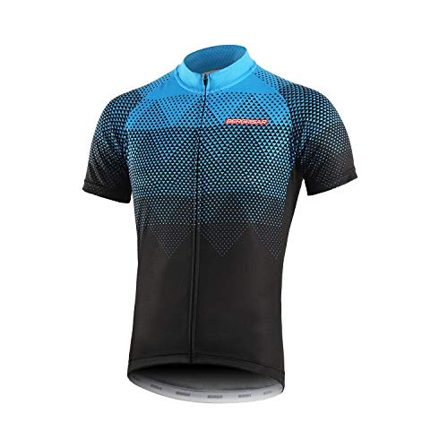 BERGRISAR Herren Fahrradtrikots Kurzarm Bike Shirt, 8006blau, Groß von BERGRISAR