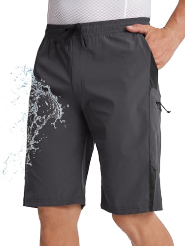 BERGRISAR MTB Hose Herren Fahrradhose Radlerhose mit 4 Taschen Atmungsaktiv Schnelltrocknend Dunkelgrau X-Large von BERGRISAR