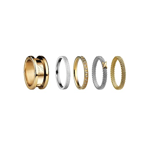 BERING Austauschbar Ring Set für Damen in Silber & Gold mit einzigartigem Twist- & Change System, Symphony-Set-E von BERING