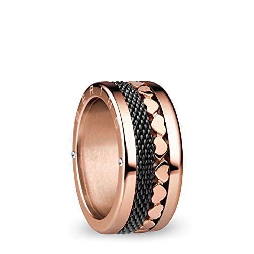 BERING Austauschbar Ringkombination für Damen in Rosé Gold & Schwarz mit einzigartigem Twist- & Change System, Yangtze von BERING