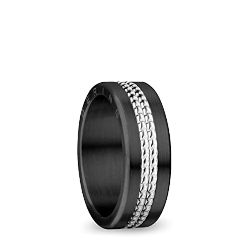 BERING Austauschbar Ringkombination für Damen in Schwarz & Silber mit einzigartigem Twist- & Change System, Colorado von BERING