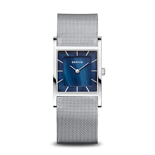 BERING Damen Uhr Quarz Movement - Classic Collection mit Edelstahl und Saphirglas 10426-007-S Armbandsuhren - 5 ATM, Blau/Silber/Blau von BERING