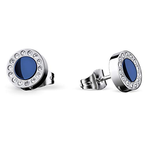 BERING Damen-Ohrstecker rund blau aus Edelstahl 707-170-05 von BERING