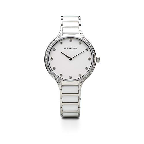 BERING Damen Uhr Quarz Movement - Ceramic Collection mit Edelstahl/Keramik und Saphirglas 30434-754 Armbandsuhren von BERING