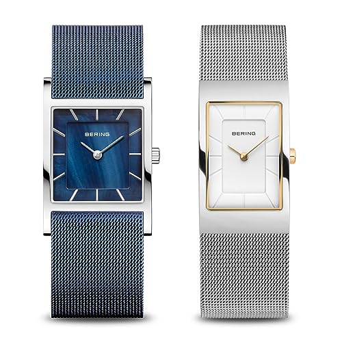 BERING Damen Uhr Quarz Movement - Classic Collection mit Edelstahl und Saphirglas 10222-010-S 5 ATM & Damen Uhr Quarz Movement - Classic Collection mit Edelstahl und Saphirglas 10426-307-S 5 ATM von BERING