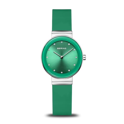 BERING Damen Uhr Quarz Movement - Classic Collection mit Edelstahl und Silikon 10129-808 von BERING
