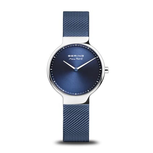 BERING Damen Uhr Quarz Movement - Max René Collection mit Edelstahl und Saphirglas 15531-XXX Armbandsuhren - 5 ATM, Blau/Silber von BERING