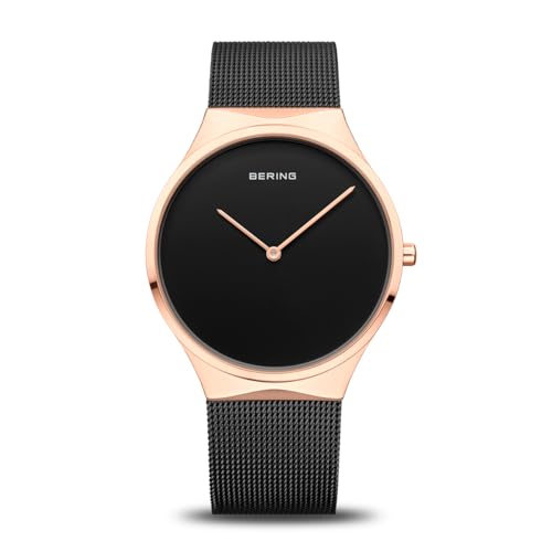 BERING Damen und Herren Uhr Quarz Movement - Classic Collection mit Edelstahl und Saphirglas 12138-166 Armbandsuhren - 3 ATM von BERING