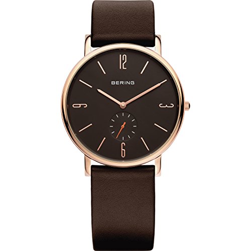 BERING Damen und Herren Uhr Quarz Movement - Classic Collection mit Kalbsleder und Saphirglas 13739-562 Armbandsuhren - 3 ATM von BERING
