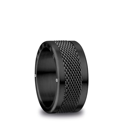 BERING Unisex Ring in schwarz - Arctic Symphony Collection aus Edelstahl - Arve 13 von BERING
