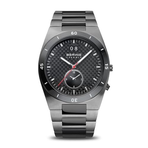 BERING Herren Quarz Uhr | Armbanduhr 41 mm graues Edelstahlgehäuse und schwarzes Zifferblatt | Edelstahlband mit Keramikelementen | 5 ATM | 32341-782 BERING Herren Quarz Uhr | Armbanduhr 41 mm graues Edelstahlgehäuse und schwarzes Zifferblatt | Edelstahlband mit Keramikelementen | 5 ATM | 32341-782 von BERING