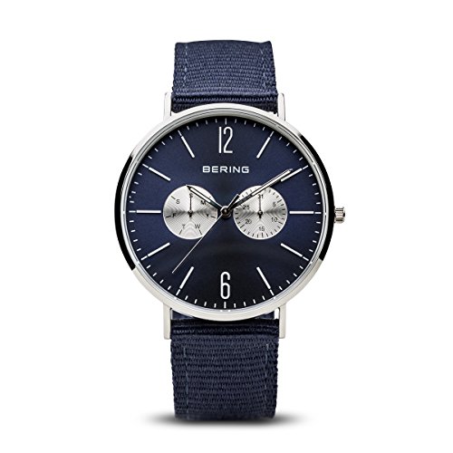 BERING Herren Uhr Quarz Movement - Classic Collection mit Nylon und Saphirglas 14240-507 Armbandsuhren - 3 ATM von BERING