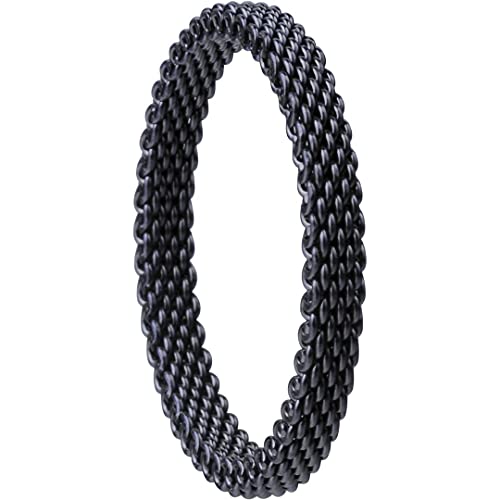 BERING Innenring schmal Edelstahl Mesh Milanaise blau 551-70-X1, Größe:8 von BERING