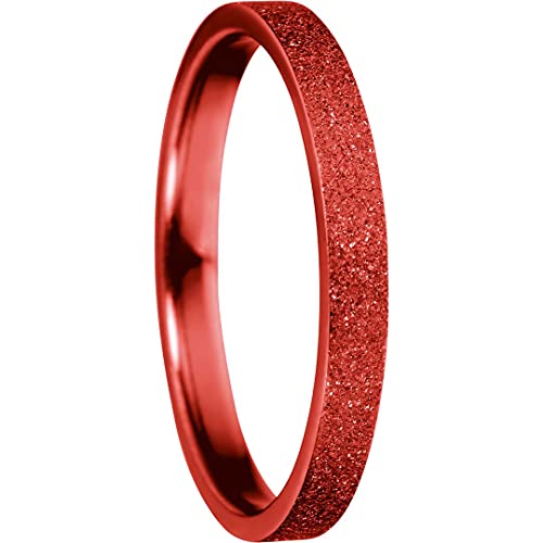 BERING Innenring schmal Edelstahl Sparkling-Effect rot 557-49-X1, Größe Innenring:7 (U=60mm / Ø=19.1mm) von BERING