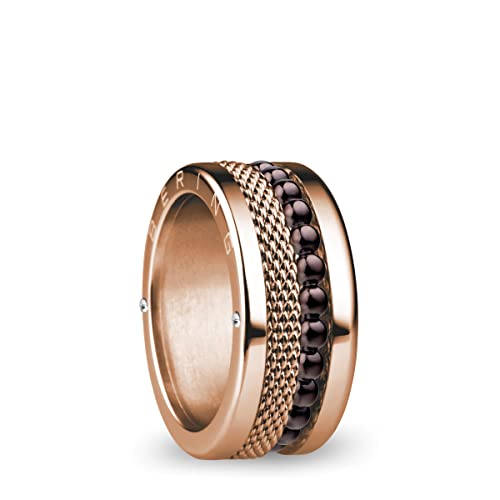 BERING Austauschbar Ringkombination für Damen in Rosé Gold & Braun mit einzigartigem Twist- & Change System, Donube von BERING