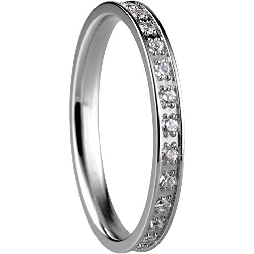 Bering Damen-Ring Edelstahl Zirkonia weiß Gr. 54 (17.2)-556-17-51 von BERING