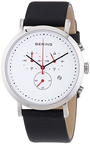 Bering Time Herren-Armbanduhr XL Classic Analog Quarz Leder 10540-AZ1 von BERING