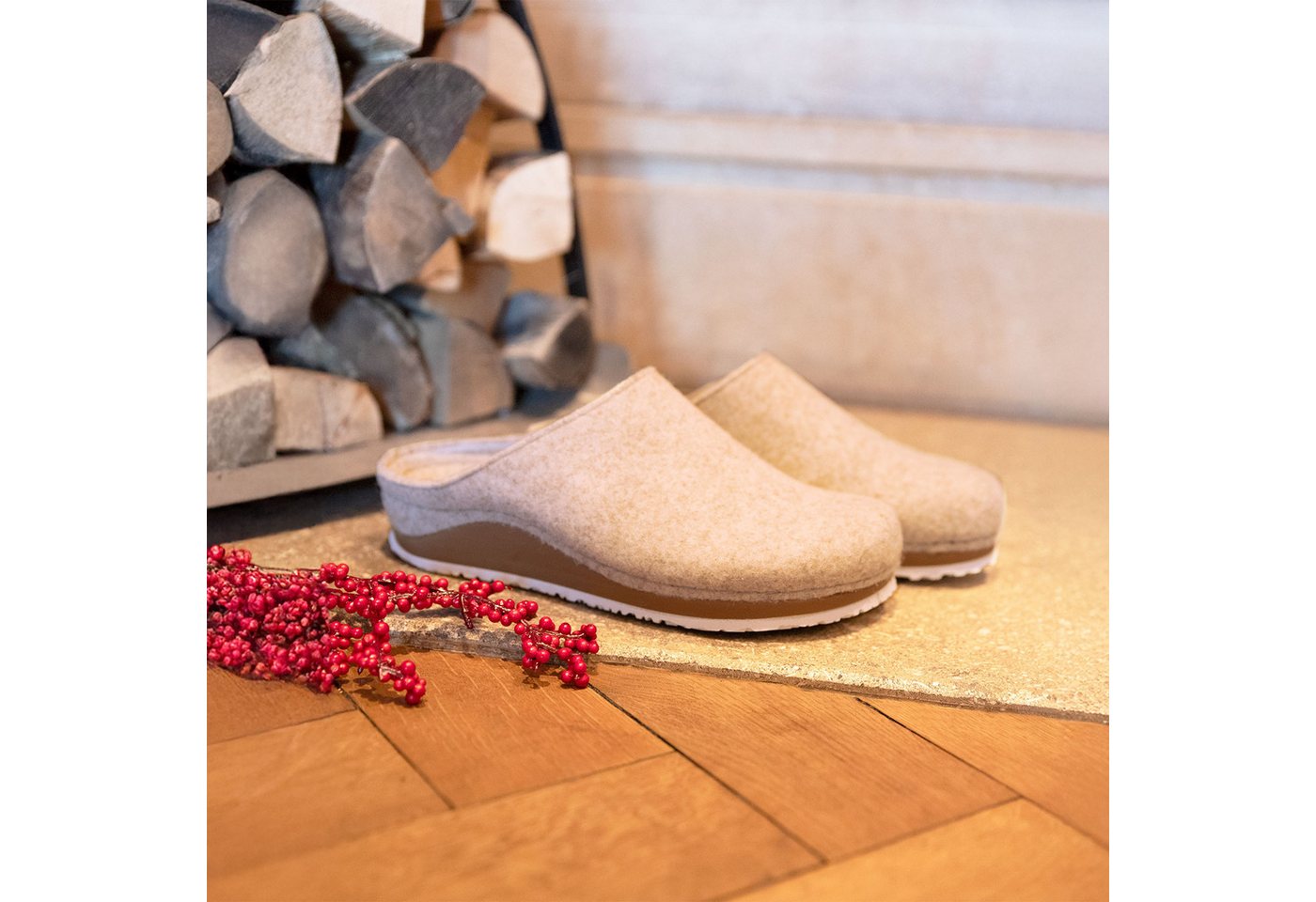 BERKEMANN Berkemann Erwachsene Berkina Edna Pantolette Texti Hausschuh von BERKEMANN