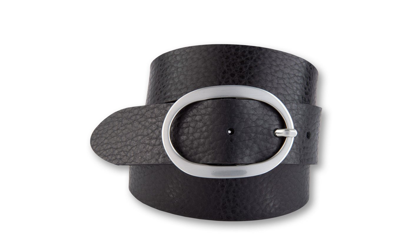 BERND GÖTZ Ledergürtel Ledergürtel mit edler silberner Ovalschließe von BERND GÖTZ