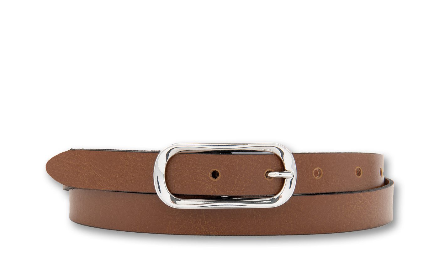 BERND GÖTZ Ledergürtel Ledergürtel mit glänzender, ovaler Blickfangschließe von BERND GÖTZ