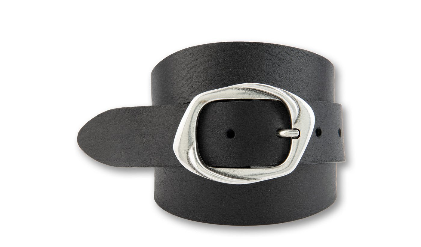 BERND GÖTZ Ledergürtel Ledergürtel mit glänzender Dornschließe in Art-Deco-Stil von BERND GÖTZ