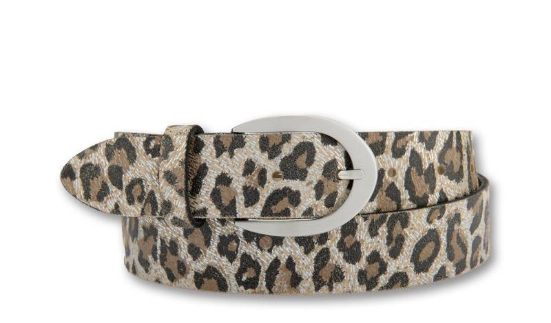 BERND GÖTZ Ledergürtel Ledergürtel mit leicht glänzendem Metallicprint in Leo-optik von BERND GÖTZ