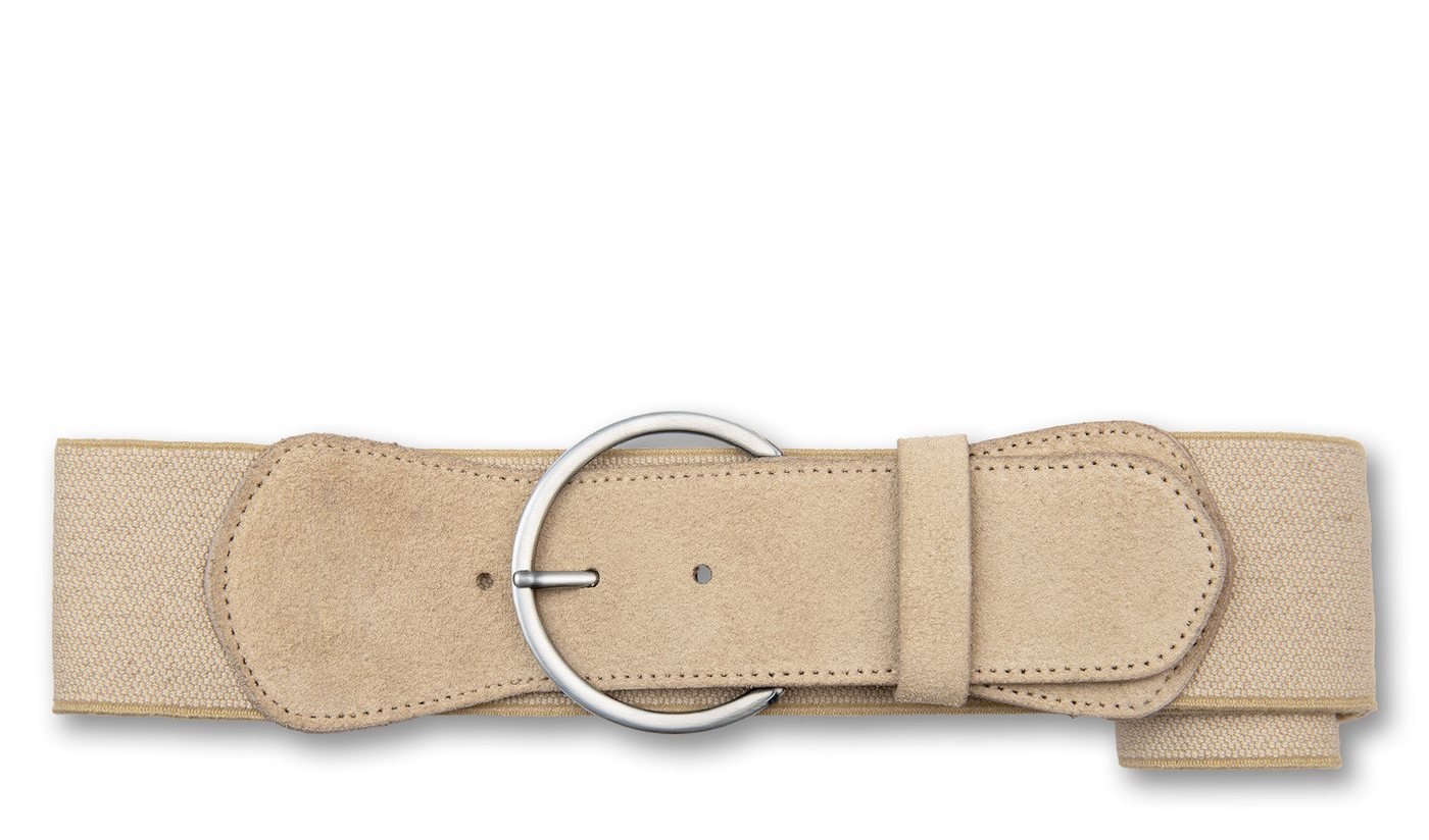 BERND GÖTZ Taillengürtel Taillengürtel mit Stretch und großer silberner Ringschließe von BERND GÖTZ