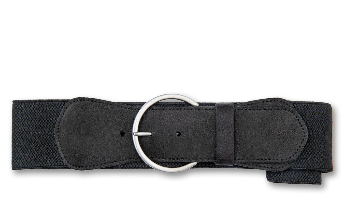 BERND GÖTZ Taillengürtel Taillengürtel mit Stretch und großer silberner Ringschließe von BERND GÖTZ